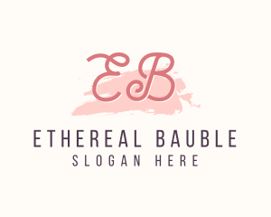 Feminine Watercolor Cosmetics  logo design