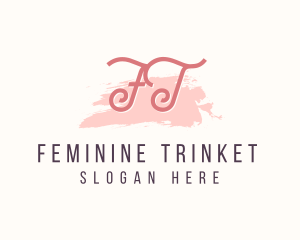 Feminine Watercolor Cosmetics  logo design