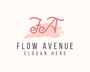 Feminine Watercolor Cosmetics  logo design