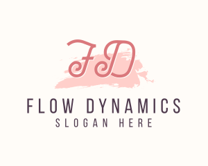 Feminine Watercolor Cosmetics  logo design