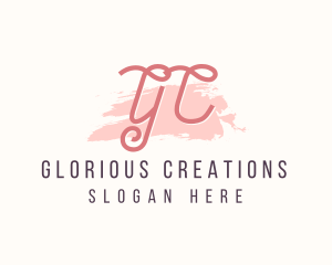 Feminine Watercolor Cosmetics  logo design