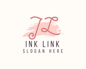 Feminine Watercolor Cosmetics  logo design