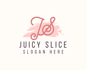 Feminine Watercolor Cosmetics  logo design