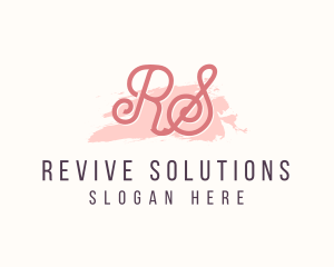 Feminine Watercolor Cosmetics  logo design