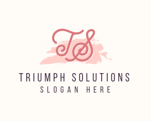 Feminine Watercolor Cosmetics  logo design