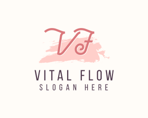 Feminine Watercolor Cosmetics  logo design