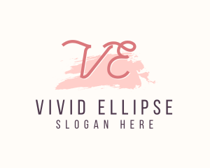 Feminine Watercolor Cosmetics  logo design