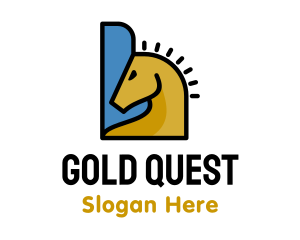 Gold Horse Knight logo design