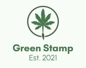 Green Brush Weed logo design