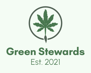 Green Brush Weed logo design