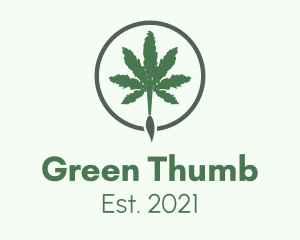 Green Brush Weed logo design