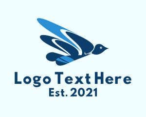 Lovebird - Blue Flying Dove logo design