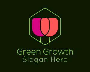 Minimalist Tulip Gardening logo design