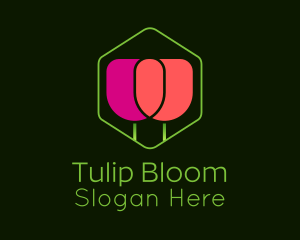 Minimalist Tulip Gardening logo design