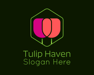 Minimalist Tulip Gardening logo design