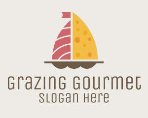 Salmon & Cheese Boat logo design