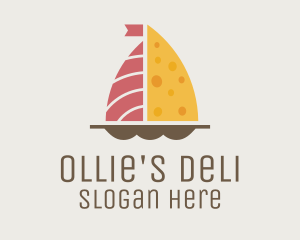 Salmon & Cheese Boat logo design