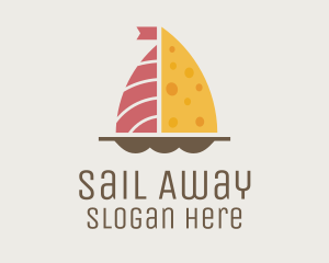 Salmon & Cheese Boat logo design