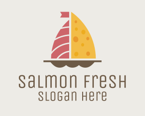 Salmon & Cheese Boat logo design