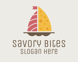Salmon & Cheese Boat logo design