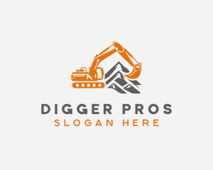 Builder Excavator Mountain logo design