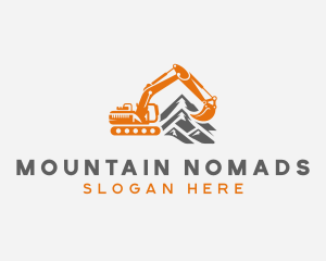 Builder Excavator Mountain logo design