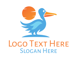 Blue Stork Sunset Logo