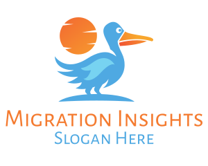 Blue Stork Sunset logo