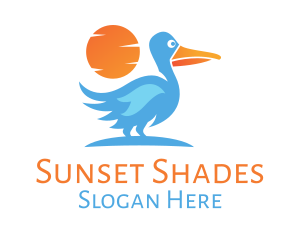 Blue Stork Sunset logo design