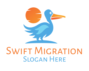 Blue Stork Sunset logo