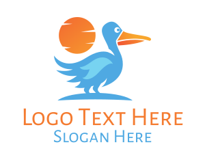 Blue Stork Sunset logo
