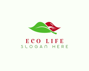 Eco Leaf Kiss logo design