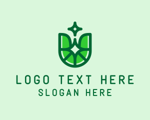 Green Eco Letter U logo