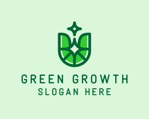 Green Eco Letter U logo