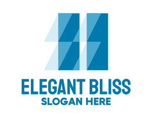 Blue Geometric Glass Glare Logo