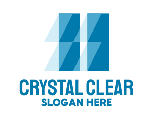 Blue Geometric Glass Glare logo design