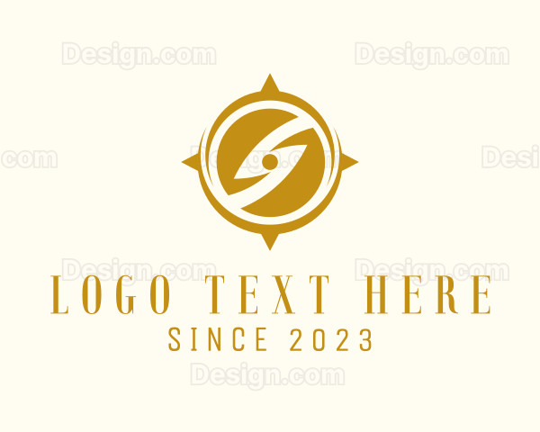 Golden Compass Letter S Logo