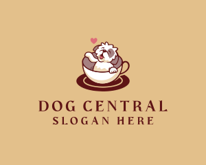 Puppy Coffee Cup logo design