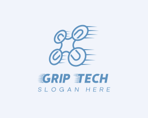 Quadcopter Drone Tech logo design