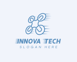 Quadcopter Drone Tech logo design