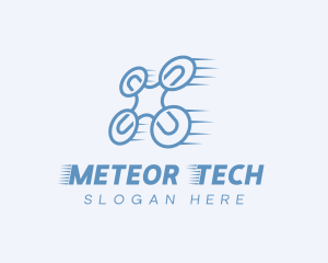 Quadcopter Drone Tech logo design