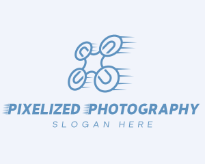 Quadcopter Drone Tech logo design