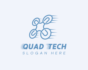 Quadcopter Drone Tech logo design