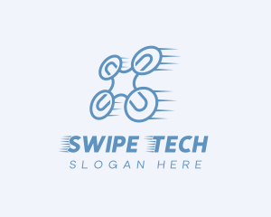 Quadcopter Drone Tech logo design