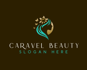 Flower Butterfly Beauty logo design