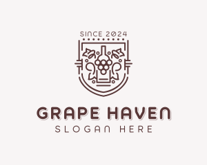 Wine Grapes Winery logo design