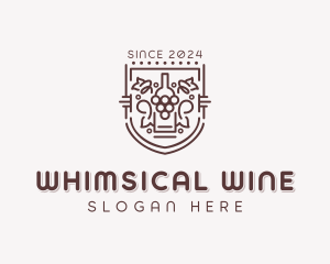 Wine Grapes Winery logo design