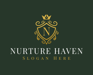 Luxury Crown Shield logo design