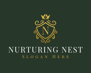 Luxury Crown Shield logo design