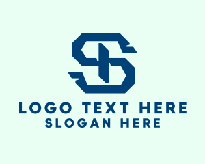 Blue Mechanical Letter S logo